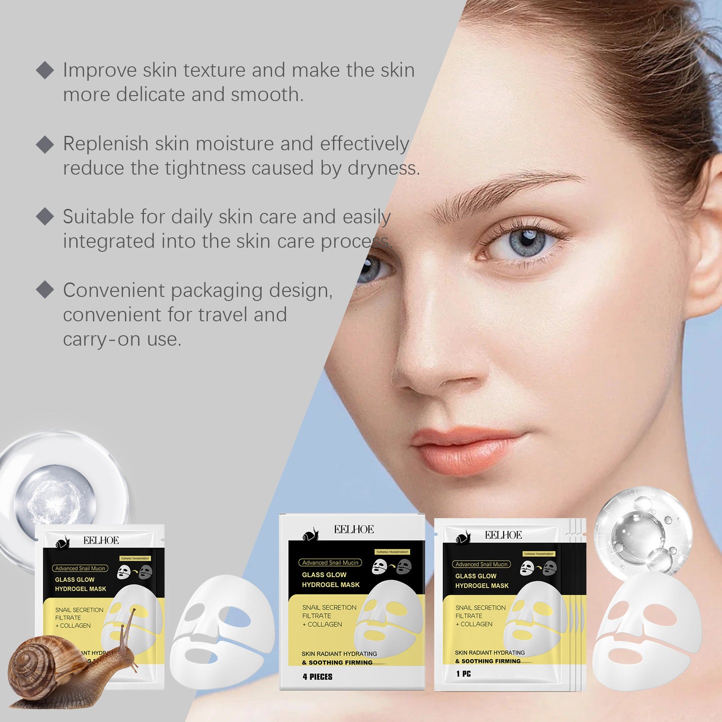 Snail Mucin Moisturizing Firming Skin MASK