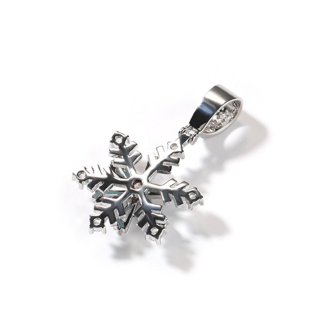 European Hip Hop New Winter Spinning Snowflake Luminous Dripping Oil Pendant Ornaments